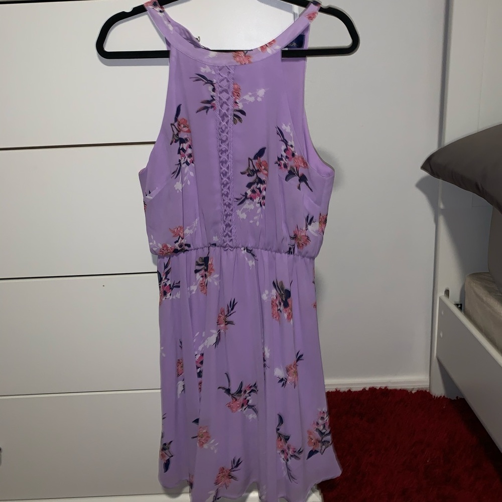 Purple Sleeveless Midi Dress